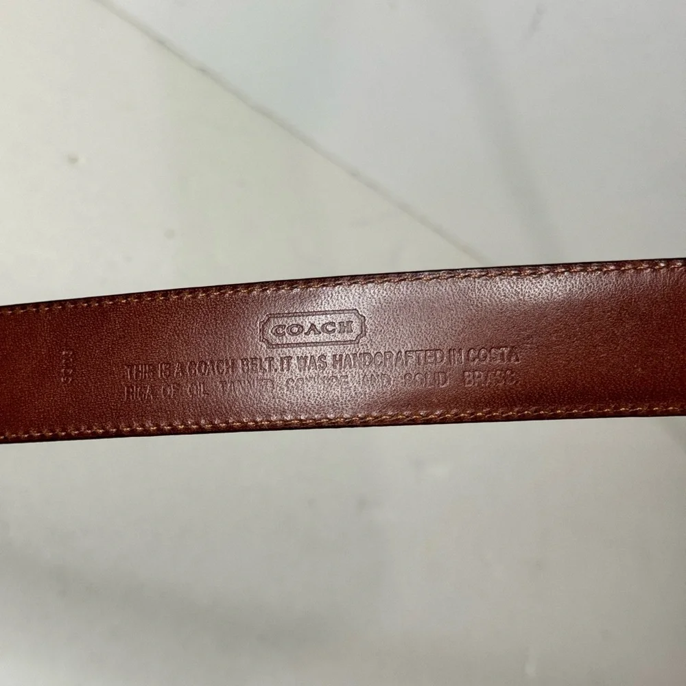 Vintage Coach Brown Leather Belt 36/90 Men’s